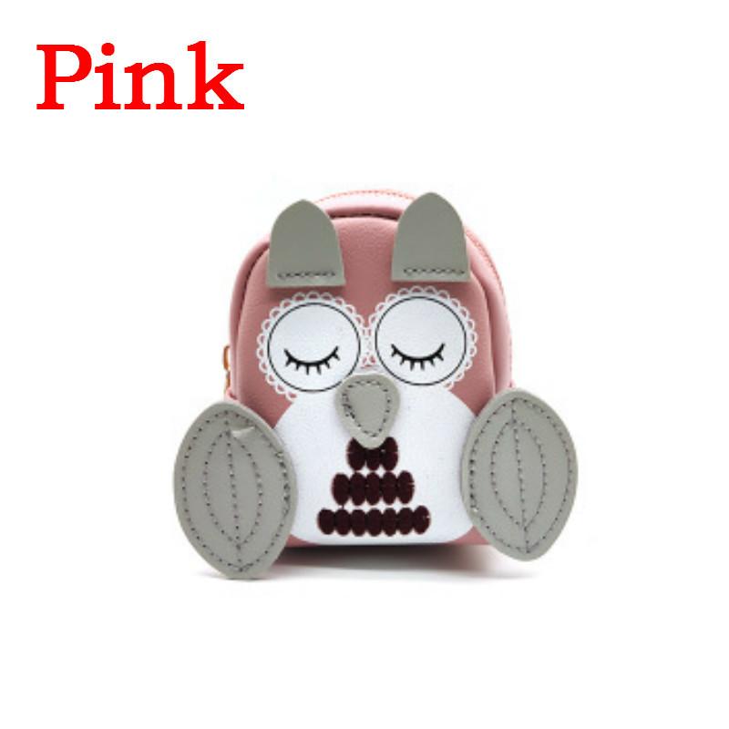 

Милая маленькая сумка в виде совы для женщин, кошельки из искусственной кожи, модная сумочка для девочек, держатель для монет и карт, брелок для детей Pink