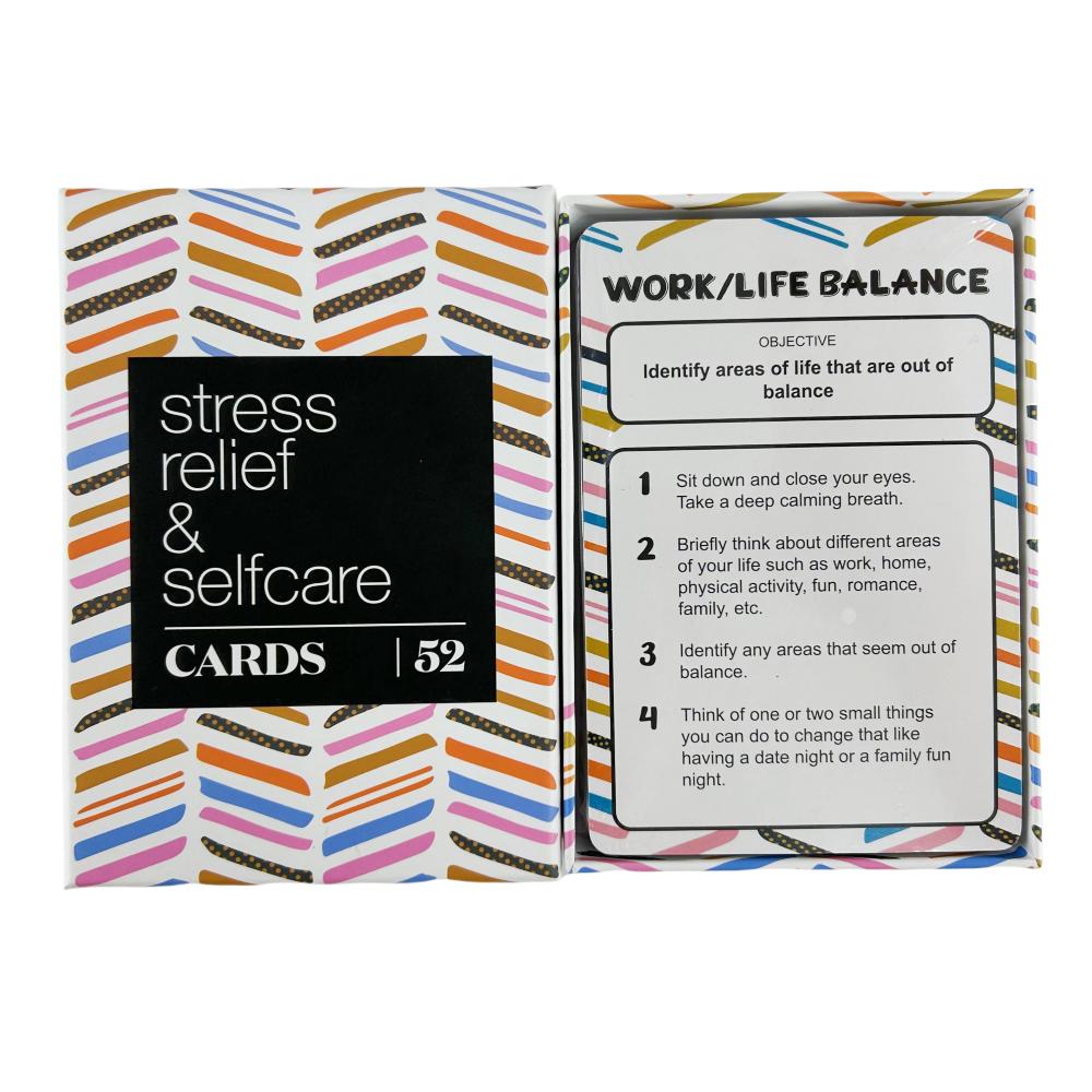 52 Stress Less & Self Care Cards Game Mindfulness Meditation Exercises Anxiety Relief Relaxation