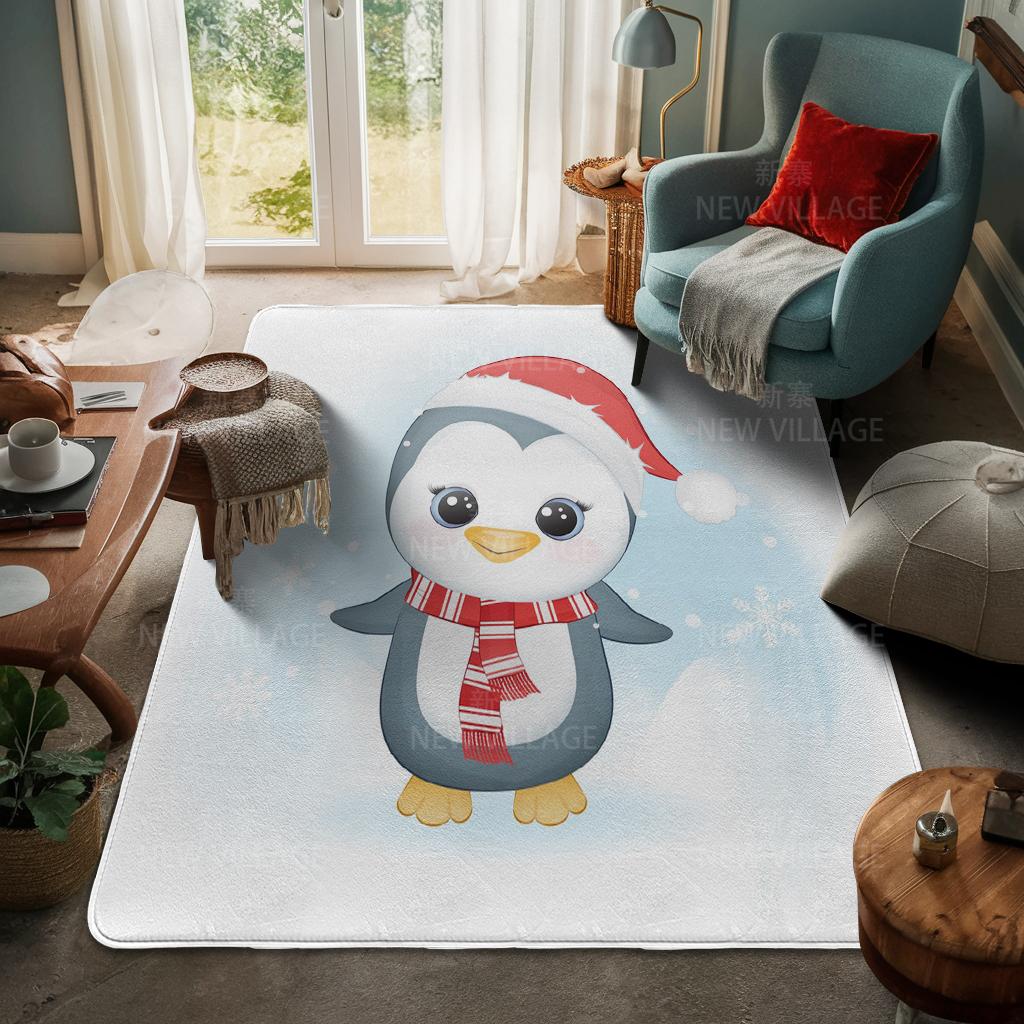 House Entrance Carpet Home Door Mat Living Room Bath Foot Bathroom Non-slip Water Absorption Rugs Bath Merry Christmas Winter