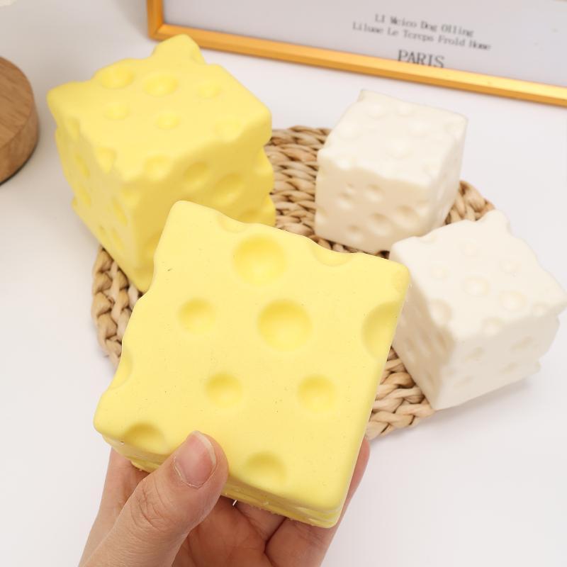Stress Relieving Squishy Cheese Decompression Soft Butter Soft Relief Squeeze Ball Simulated Soft Chocolate Relief Ball Ornament