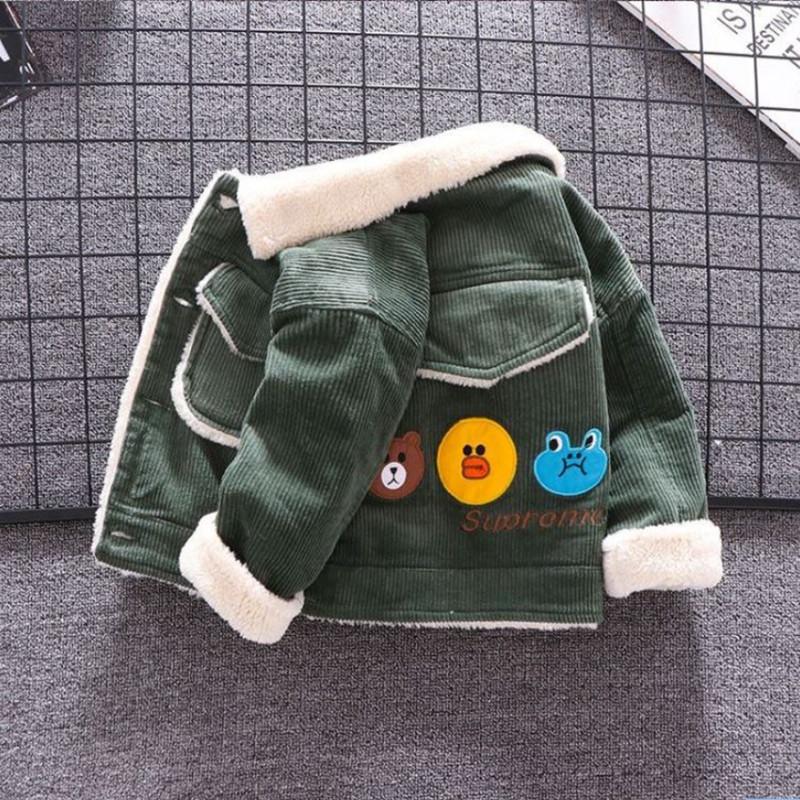 Winter Boys' Plush and Thick Cartoon Fashionable Versatile Comfortable Jacket