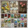 Flower Potted Landscape Metal Sign Vintage Tin Sign Metal Vintage Bar Vintage Wall Decoration Bar Club Man Cave Metal Poster