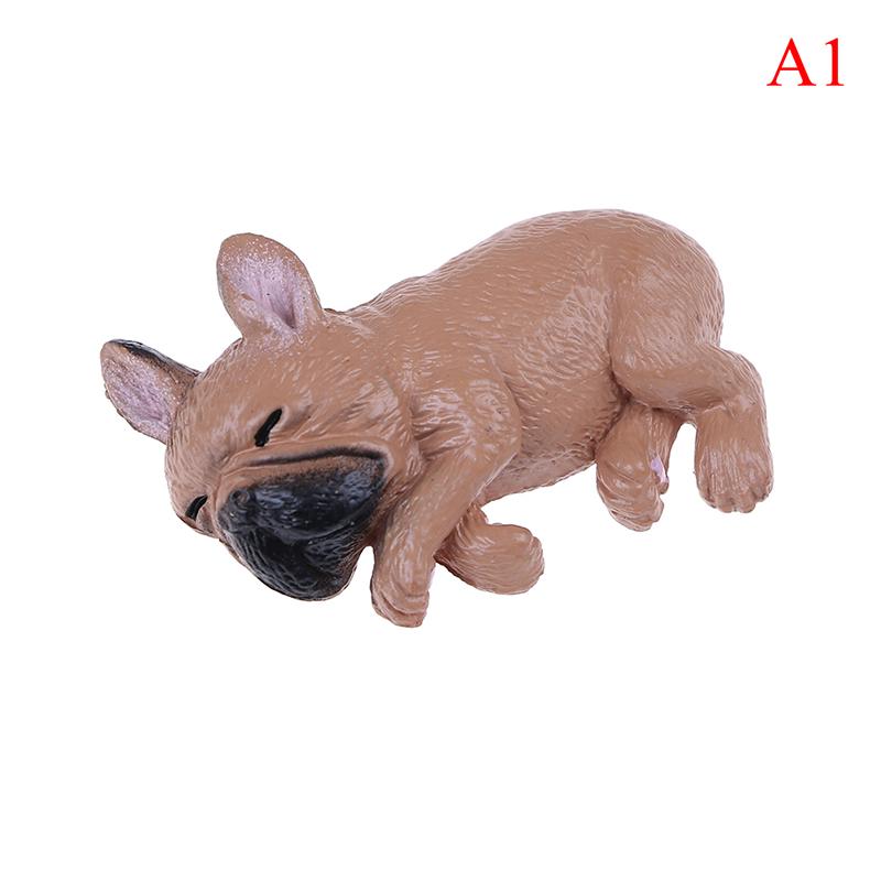 1PCS French Bulldog Sleepy Corgis Dog Toys Landscape Decor Animals Dolls Kids Gifts Action Figures PVC Model Toy