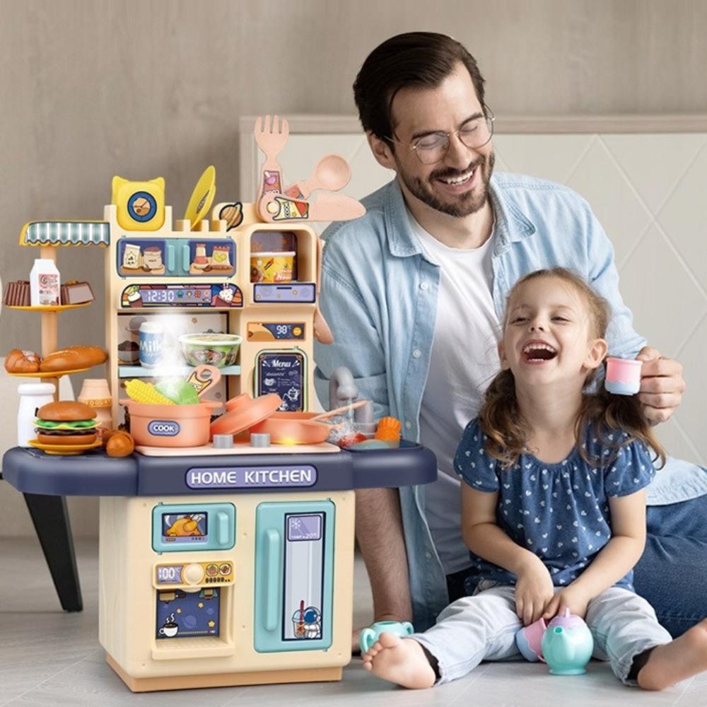 Mini Children Kitchen Toys Set Cook Food Pretend Play Role Toys Kitchen Counter Play Set Kids Gift