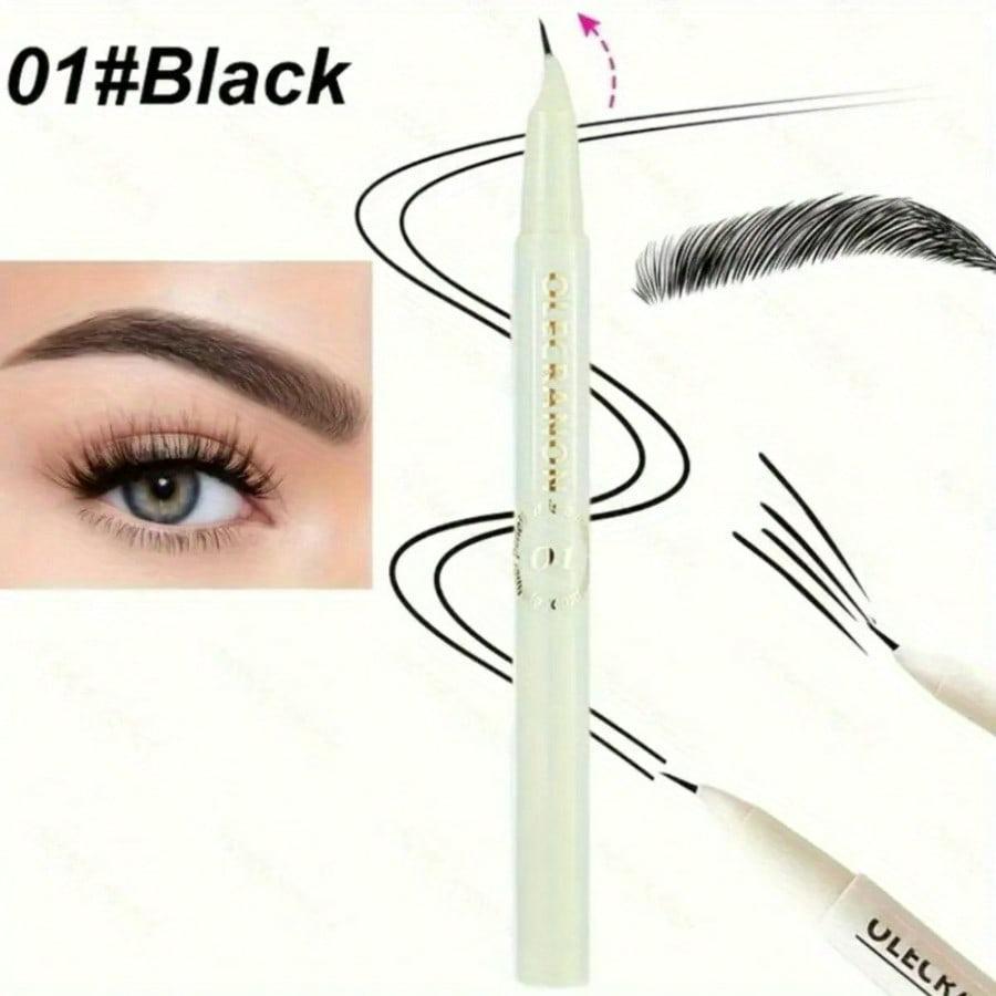Ultra-Fine Angled Eyebrow Pencil Ultra-Fine Pen Tip, Curved Tip Eyeliner Pen For Lower Lashes Long-Lasting Waterproof Brow Makeup For Beginners