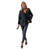 Fierte Women's Large Size Jacket Lm95160 Men's Collar Double Button Stamp Lining