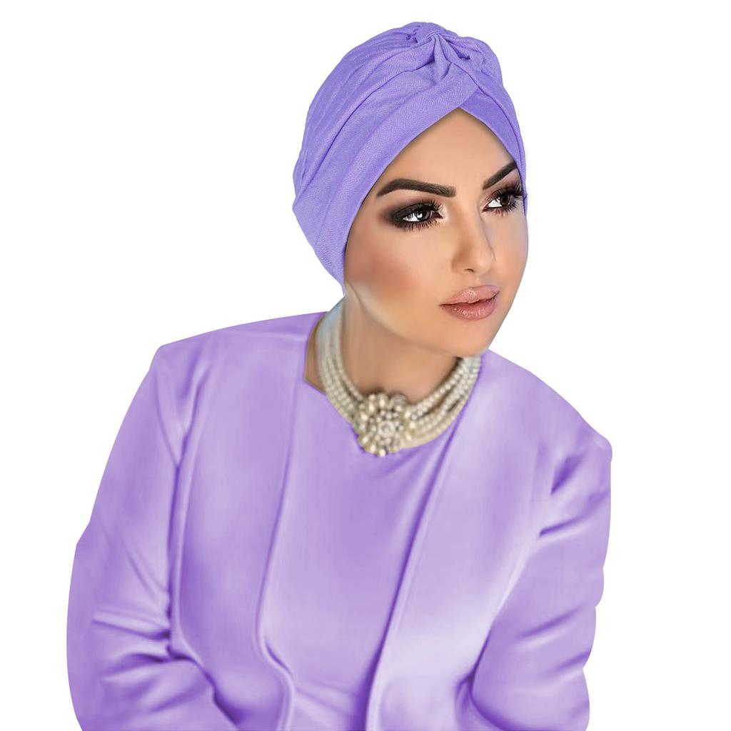 Indian Hat Twist Knot Turban Women Muslim Inner Hijab Beanies Bonnet Hair Loss Headscarf Bandanas Chemo Cap Solid Color Headwrap