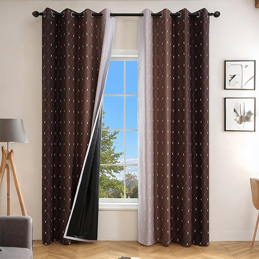 63-inch Curtain Set (2 Panels) - Thermal And Soundproof Curtains For Bedrooms And Living Rooms, Gradient Color, With Rod Pocket