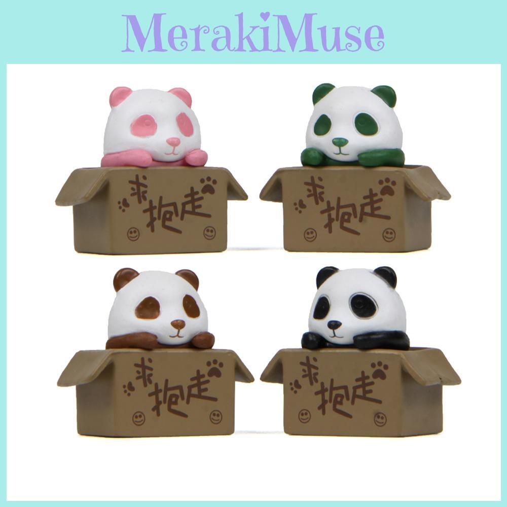 Cute Panda Baby Pvc Decor With Cardboard Box Theme For Home And Gift