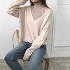 Two-piece Straight Half-high Collar Bottoming Sweater Female Commuter V-neck Loose Long Sleeve Sweater Sweater Women Sets Spring