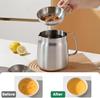 1.5L/2L Oil Filter Pot with Strainer and Frying Basket 304 Stainless Steel Oil
