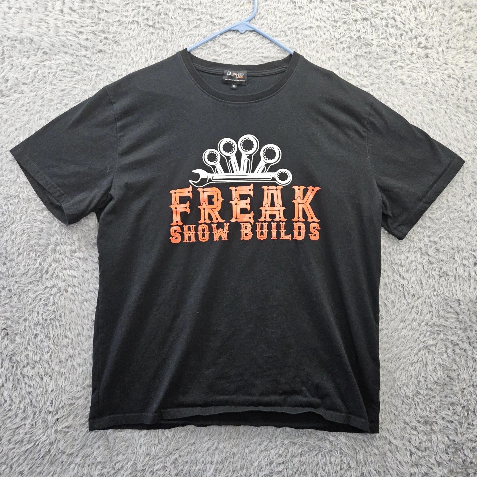

Freakshow Builds 100% Cotton T-shirt Mens Tees Top XL QUAKE LED Hot Rod Cars Rockabilly Mechanic Cars XL