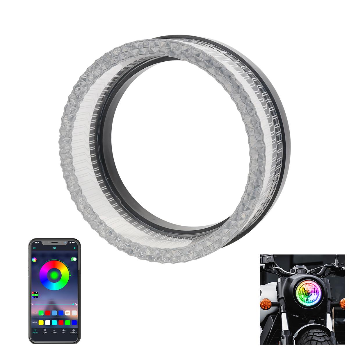 1/2PCS Car 12V LED Round Square Angel Eye Aperture RGB Daytime Running Light Headlight Cars Motorcycle Ring Aperture Decor Light 6000K