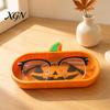 Halloween Home Decor 3D Printed Pumpkin Glasses Storage Tray, Decorative Desktop Organizer Tray for Sunglasses Keys & Jewelry, Themed Entrance Key