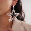 Exaggerated Diamond-set Hollow Five-pointed Star Earrings, Personalized Wind Heavy Industry Exquisite Earrings