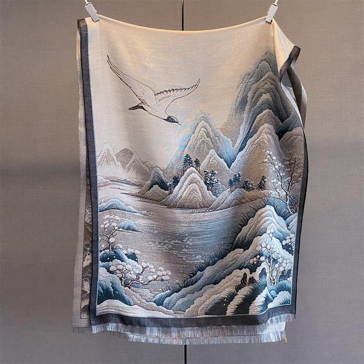 

Luxury Warm Scarf For Women 70*185cm Tassel Shawl Imitation Cashmere Pashmina Warps Autumn/Winter Length Coldproof Blanket 70-185cm
