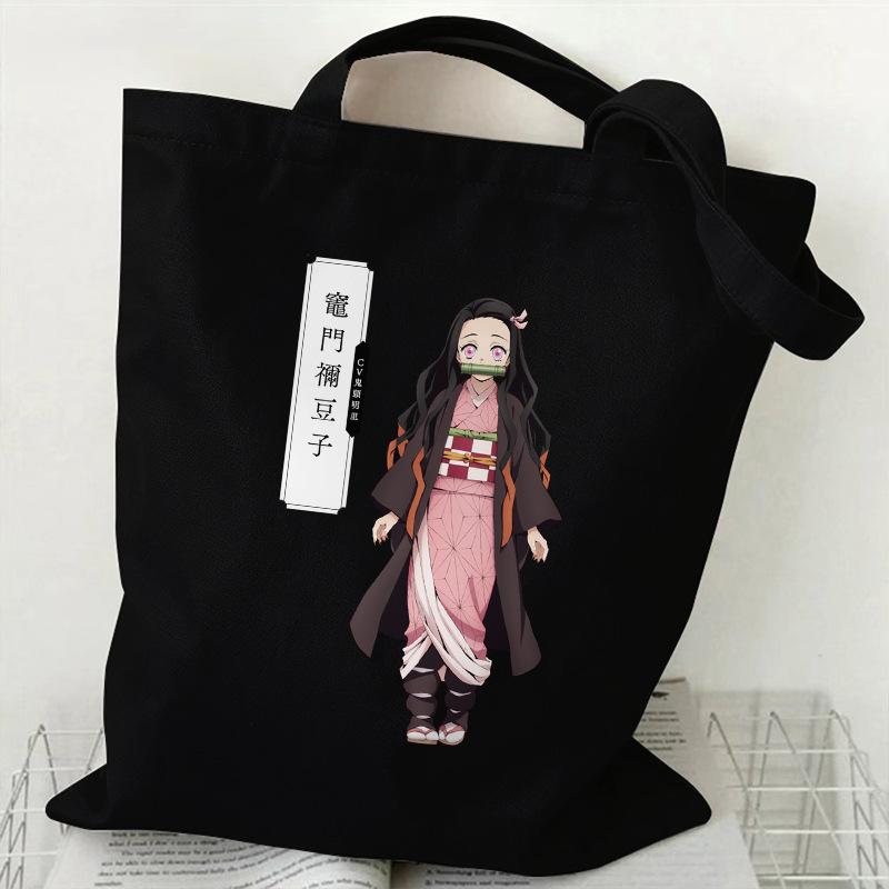 Japan cartoon comics Nezuko Kamado Demon Slayer Printed Canvas Bag Student Shoulder Bag Tote Bag 7550