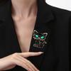 DIY Metal Badge Green-eyed Cat Lapel Pin Universal Brooch  Scarf Accessories