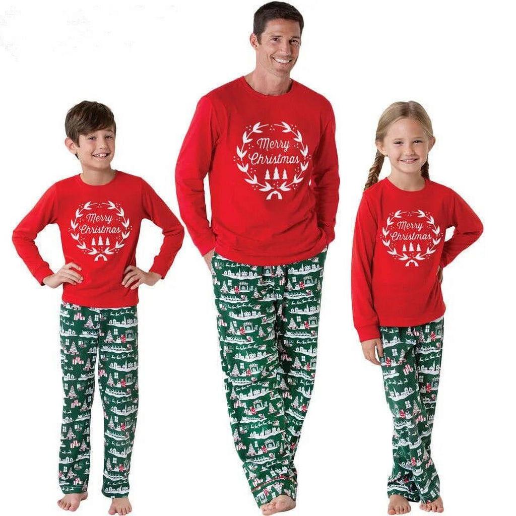 2025 European Christmas Parent-Child Pajama Set, Long Sleeve Homewear