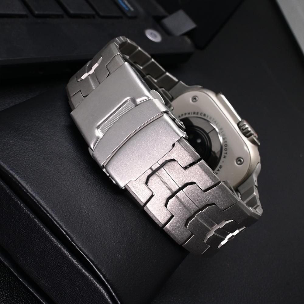 Titanium Band for Apple Watch Ultra 2 49mm 10 46mm 9 8 7 45mm Watchband Business Men Bracelet for iWatch 6 5 4 se 44 45mm Strap