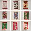 5Pcs 38x63cm Christmas Printed Cotton Tea Towels Kitchen Decoration Dishcloth Cleaning Tool Xmas Party Gift