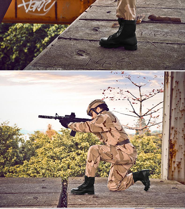 High-Top Tactical Military Combat Boots for Outdoor Hiking and Off-Road Sports