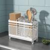 Rust Proof Chopsticks Storage Holder Space Saving with Drain Tray Cutlery Draining Rack Wall-Mounted Cutlery Storage Shelf