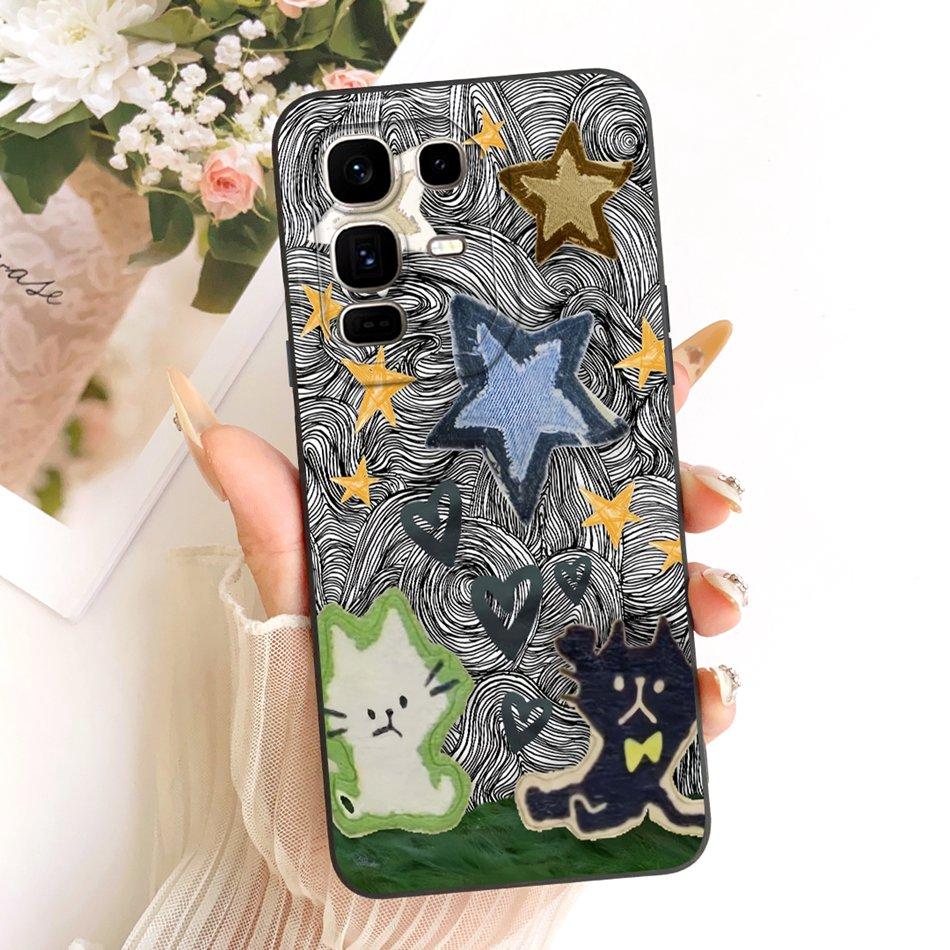 For Infinix Note 50 Pro+ Cute Cat Flower Cartoon Phone Case For Infinix Note 50 Pro Plus X6856 Shockproof Soft Silicone Bumpers
