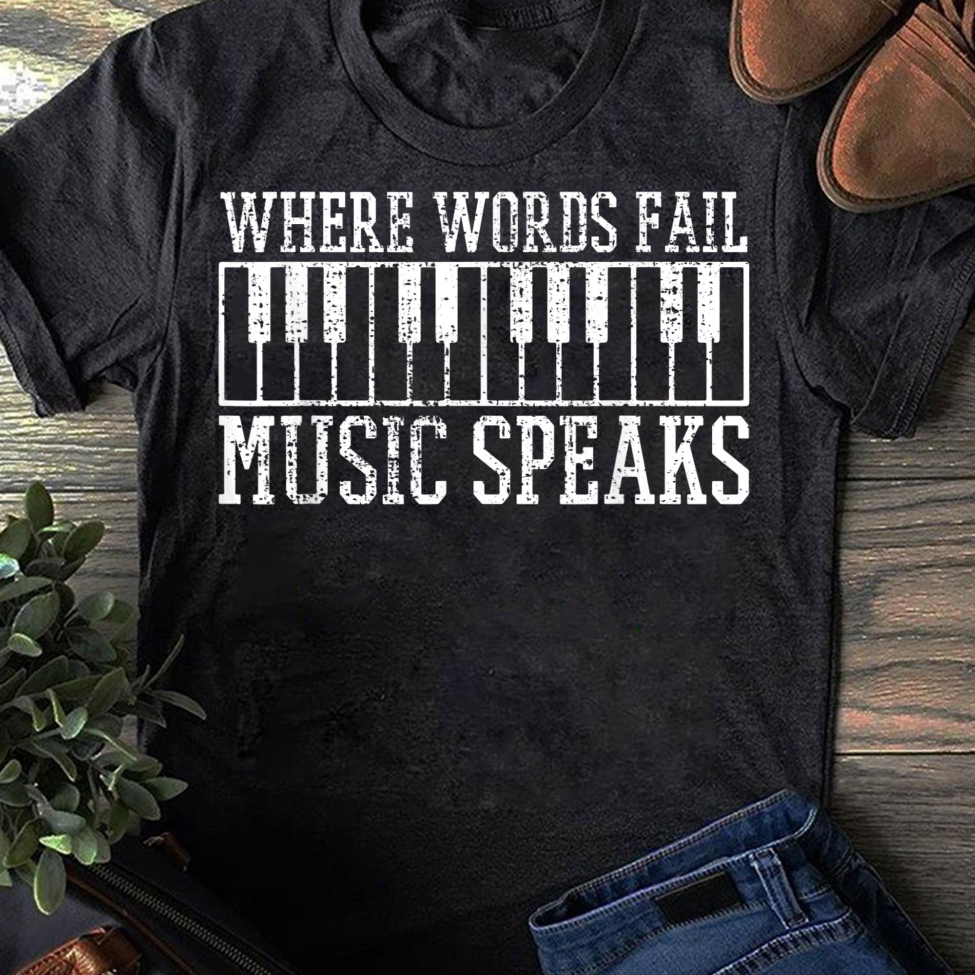 Piano Keyboard Women T Shirt Music Speaks Pianist Cotton Tops S чёрный