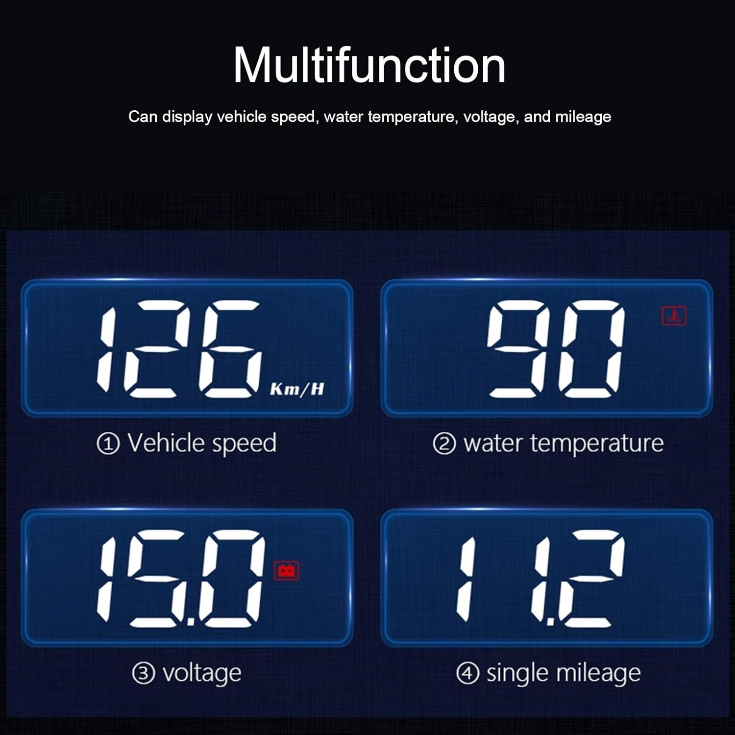 Car Windshield Speedometer Gauge,OBD2 HUD Windshield Projector Dash Speedometer Display for Most of Car