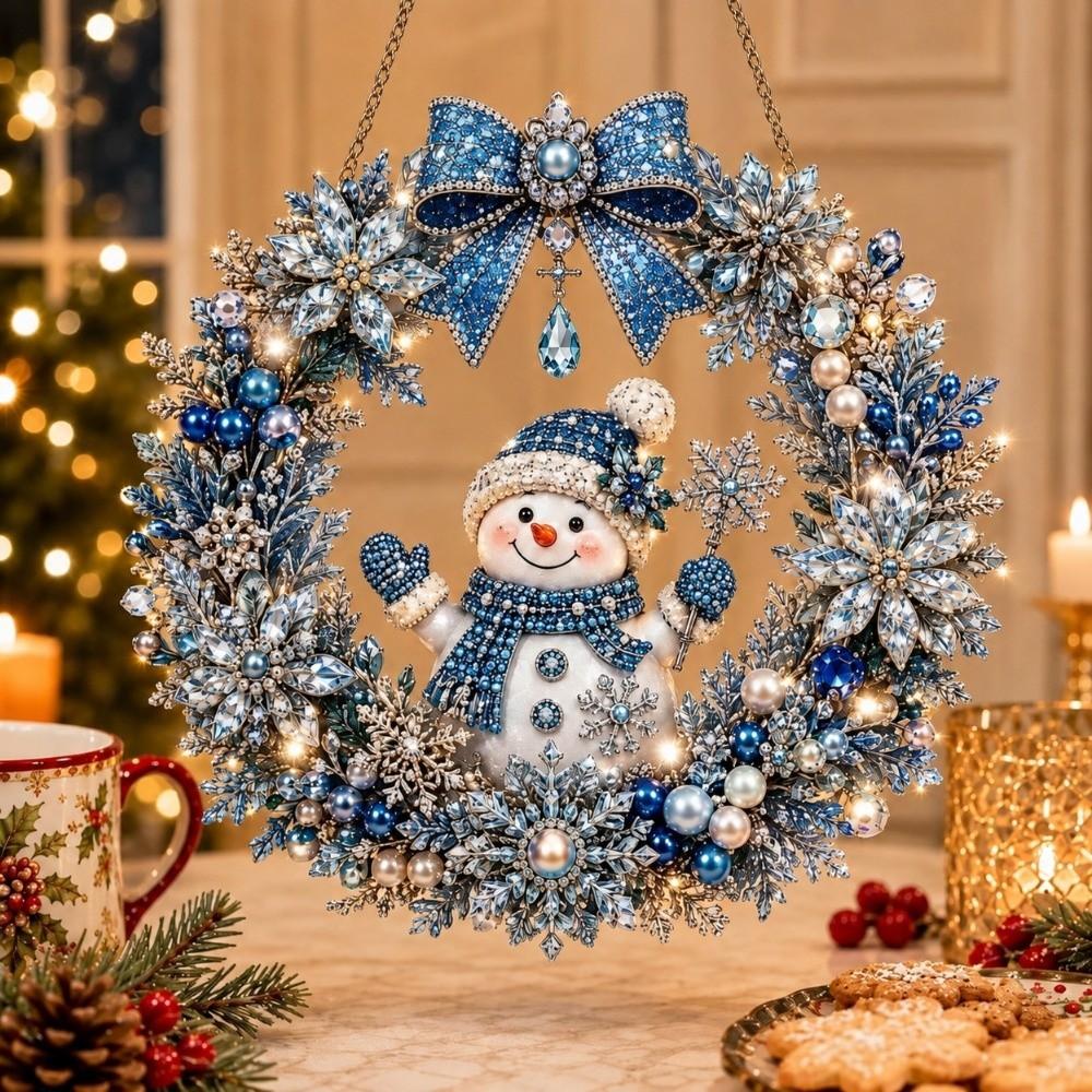 Round Board Pearl Painting Window Hanging Pre Printed DIY Craft Pendant Xmas Tree