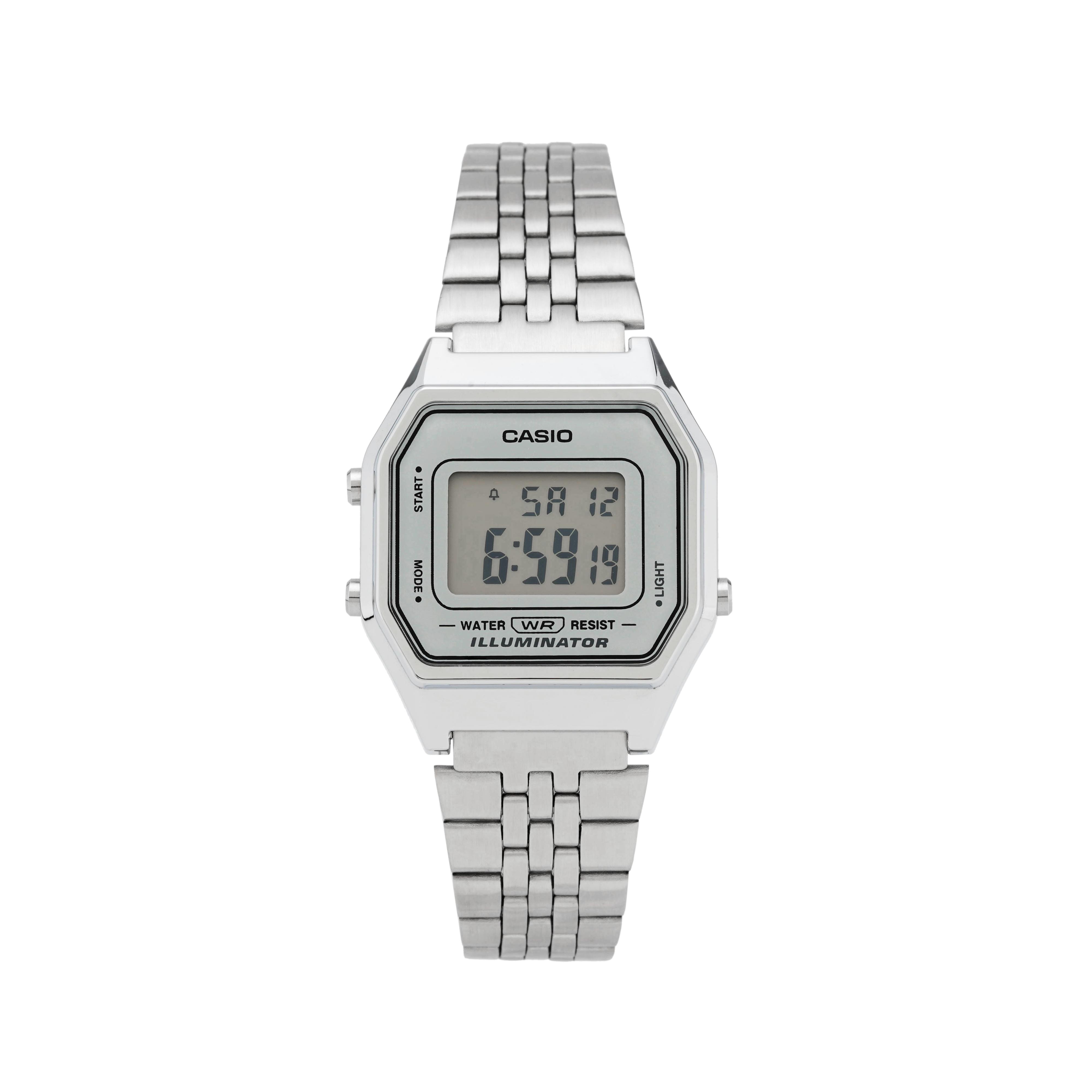 

Casio Vintage Series L Digital Retro Fashion Chain Waterproof Quartz Movement Stainless Steel Strap Men watches Silver LA680WA-7D Random Watch Box