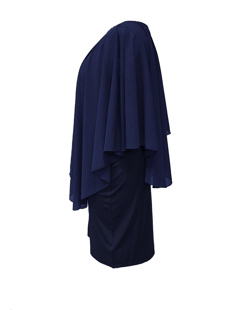 2025 Spring/Summer Solid Color Sleeveless Chiffon Shawl Dress