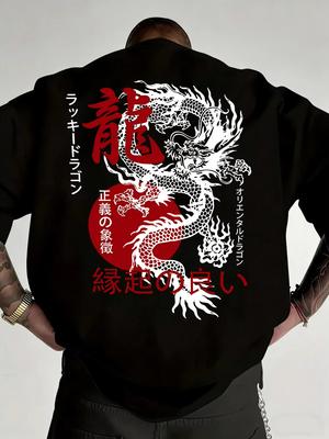 Lucky Oriental Dragon Printed Cotton Tshirts Unisex Unisex 2026 Summer Soft T Shirt Oneck Short Sleeve Top Basic Male Clothes