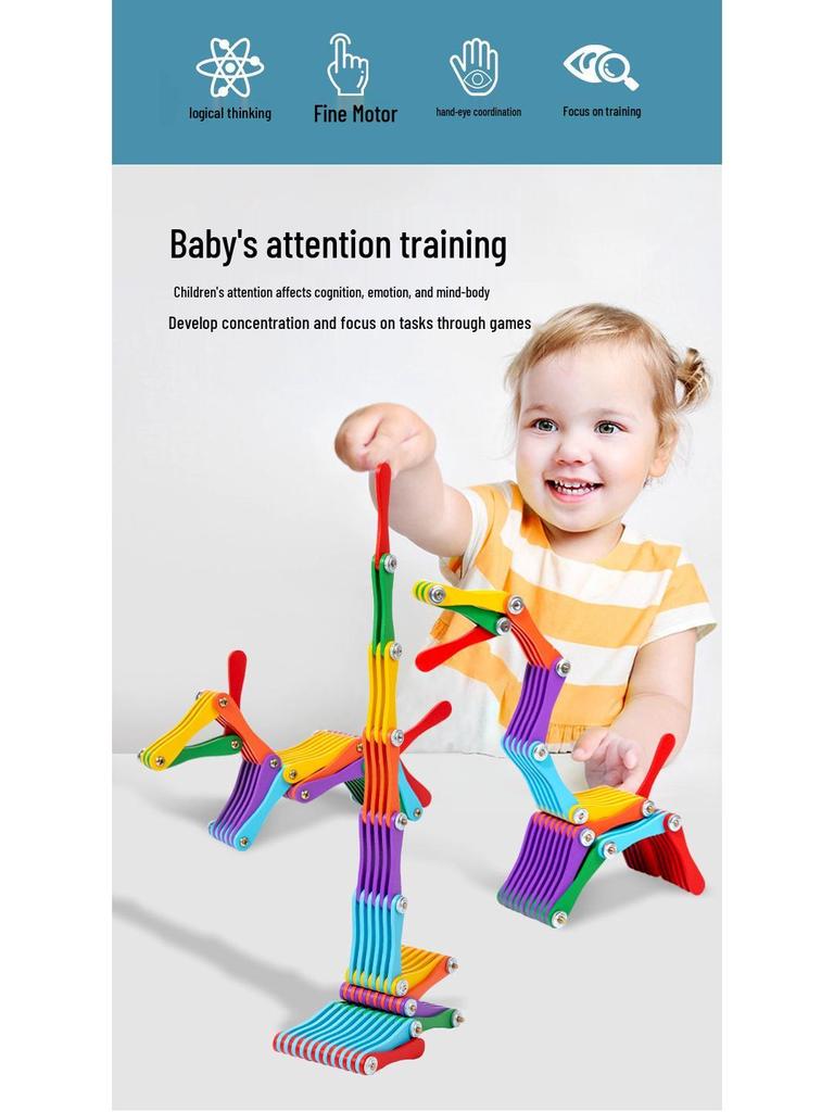 Versatile Folding Building Blocks for Kids – Enhance Hand-Eye Coordination & Brain Development