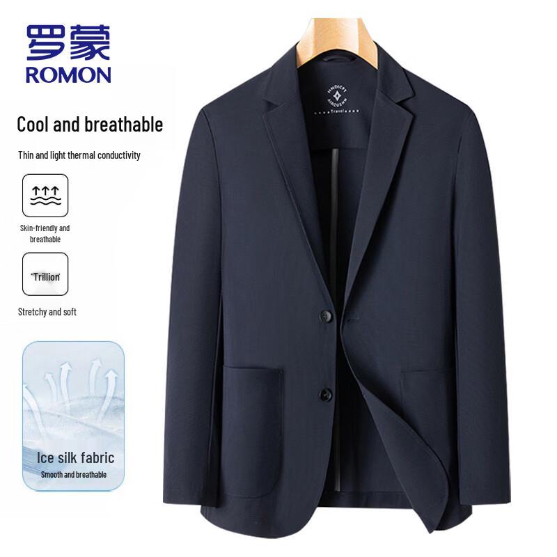 ROMON Men s Sun-Protection Ice Silk Waffle Business Suit Jacket XL