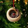 5Pcs Animal Christmas Ornament Set Acrylic Car Interior Pendant 2D Acrylic Forest Animal Decoration for Christmas Tree Home