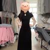 2025 Petite Black Cheongsam: Stylish Slimming Chinese-Style Summer Dress