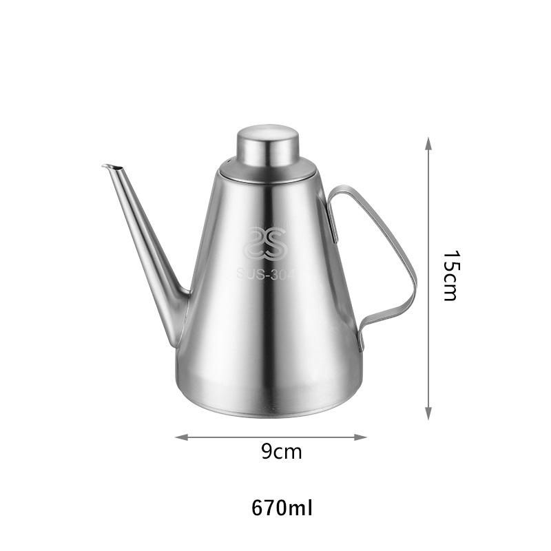 Stainless Steel Oil Bottle Oil Pourer Leakproof Seasoning Pot Kitchen Sauce Dispenser Strainer Container Storage Jars For Spice