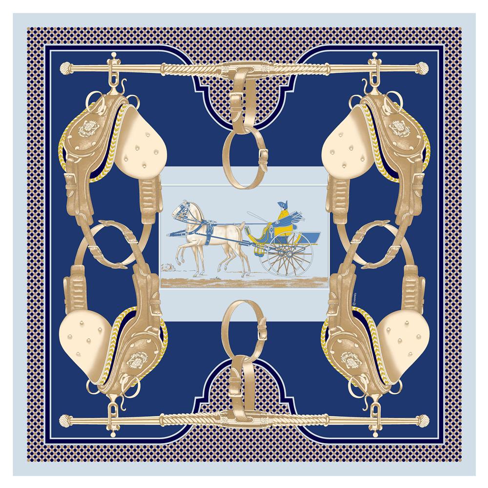 

POBING Silk Scarf Women Large Shawls Spain Horse Square Scarves Wraps Bandana Luxury Kerchief Hijab Scarf Female Foulards 130CM 130CM x 130CM