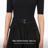 VEROMODA 2025 Fall A-Line Midi Dress with Detachable Waist Belt & Five-Quarter Sleeves