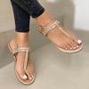 fashion 2024 Summer New Fashion Rhinestone Decorated Casual Open-toed Shoes Comfortable Flat Women's Sandals  designer sandals