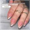 Short White Gold Glitter French Manicure Fake Nails