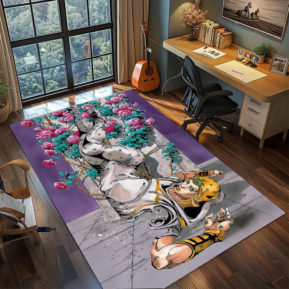 JoJo Manga Art Carpet for Living Room Bedroom Home Decor Cool Movie Mat Play Floor Mat
