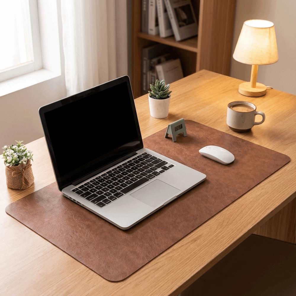 Cowhide Texture Computer Mat Double-Sided Mouse Pad Office Stationery Writing Mat  Study