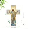 1pc Christ Jesus Wooden Wall Hanging Cross, Wooden Wall Art Decoration, Home Religious Decoration, Suitable for Living Room