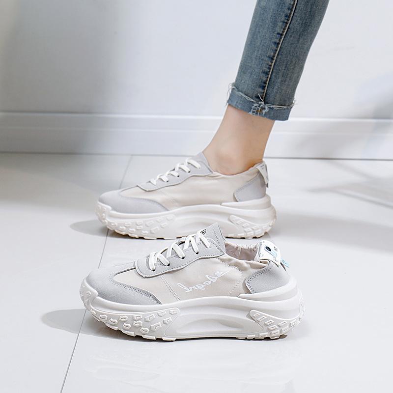 Ins Korean Version of Platform Dad Shoes 2025 Spring New Street Shot Student Running Sneakers Increase Height Casual W8858