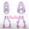 HSR Castorice Cosplay Wig with 65cm Long Ponytails Light Purple Gradient Wig Cosplay Anime Heat Resistant Synthetic Wigs