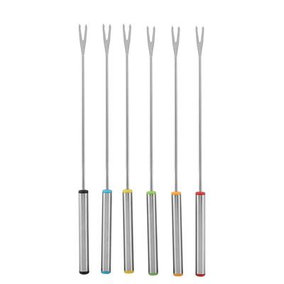 6 pezzi/set in acciaio inox cioccolato formaggio dessert fonduta pentola forchette utensili da cucina stoviglie