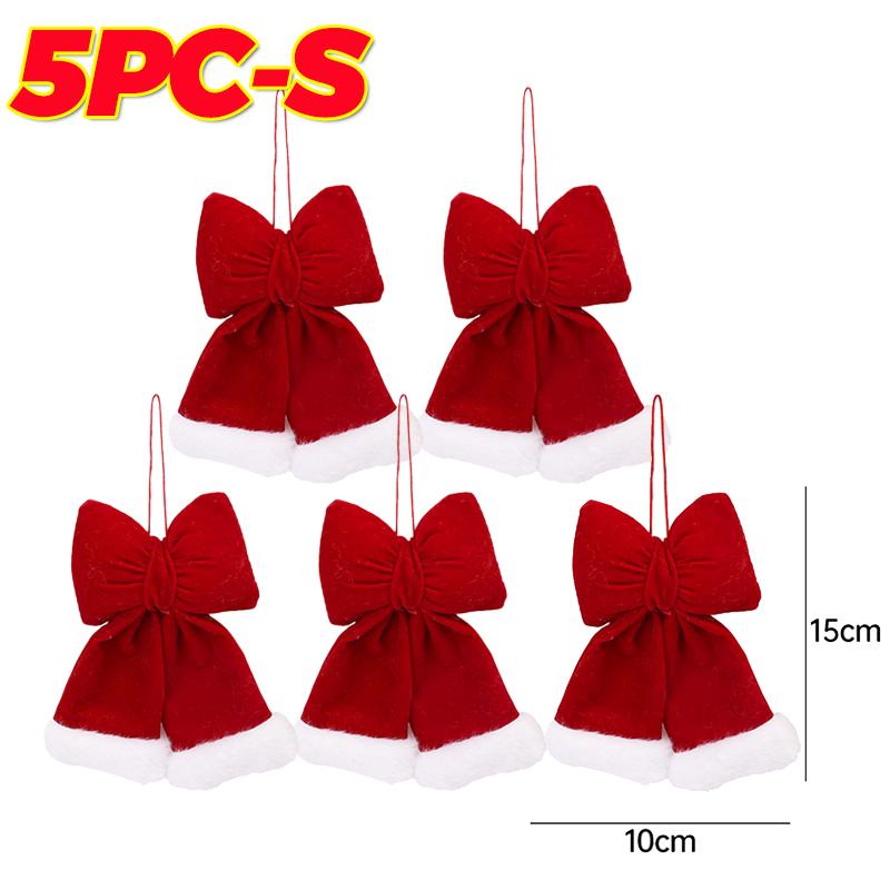 Christmas Red Velvet Bows DIY Wreaths Door Windows Ornaments Xmas Tree Hanging Pendants Home Wedding Party Decoration Supplies